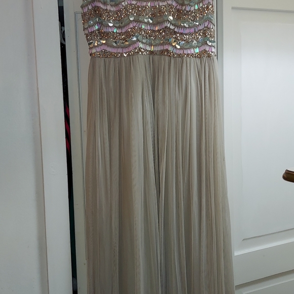 VENUS embellished chiffon long flowy Maxi dress SZ L - Picture 12 of 14